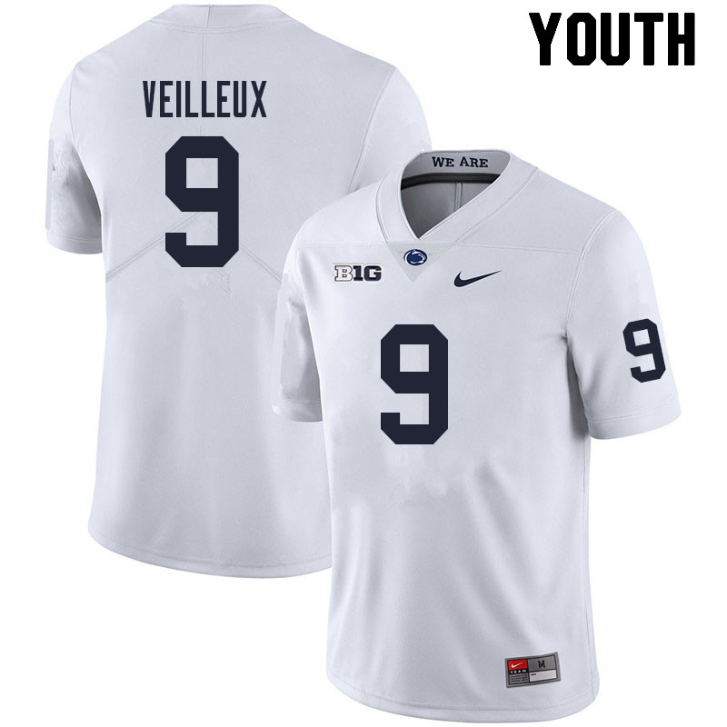 NCAA Nike Youth Penn State Nittany Lions Christian Veilleux #9 College Football Authentic White Stitched Jersey VOY8798LP